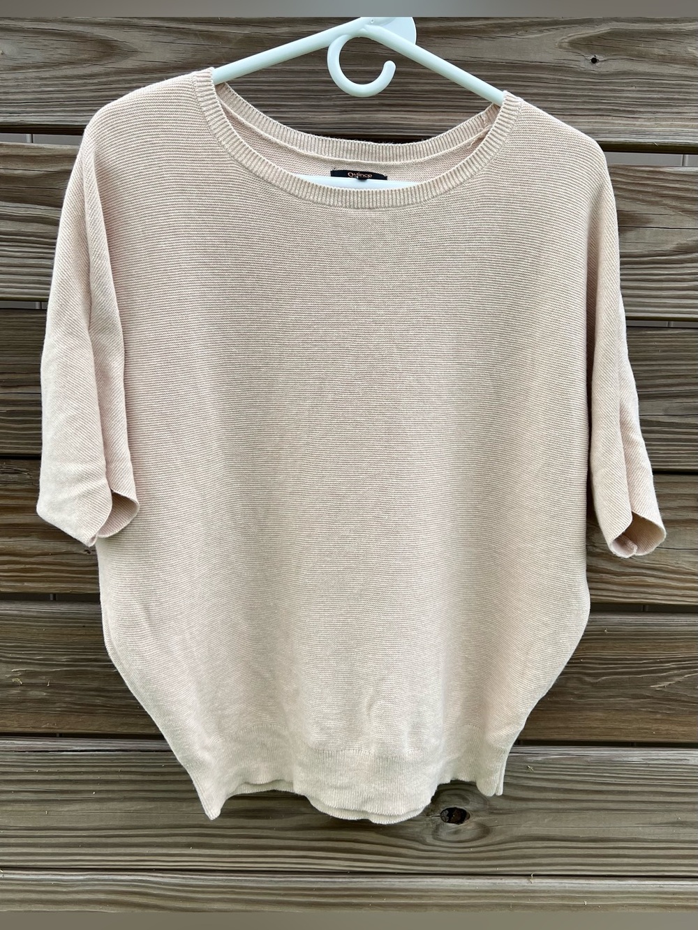 Quince Lightweight Cotton Cashmere Link-Stitch Dolman Sweater Oatmeal Women’s M